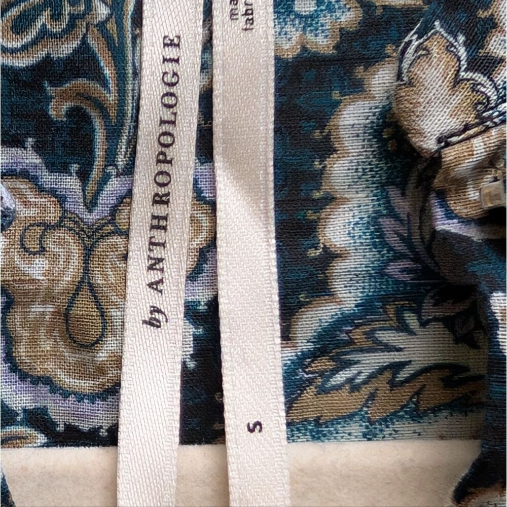 by Anthropologie Henley Peasant Blouse size Small Blue romantic comfy casual - Picture 3 of 9